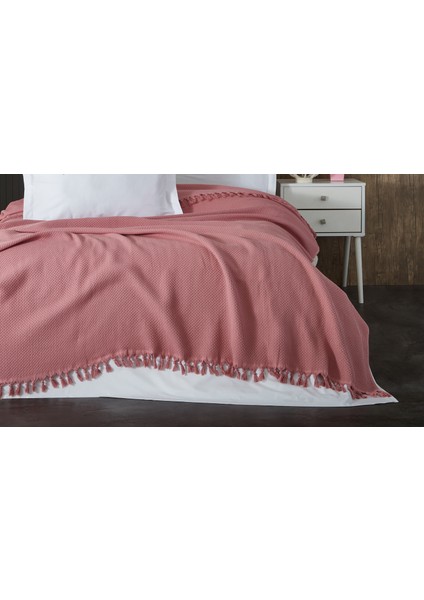 %100 Pamuk Pike Yaz/kış 4 Mevsim Kullanılabilir Yumuşacık Waffle Petek Pike Çift Kişilik Pembe fiyatları