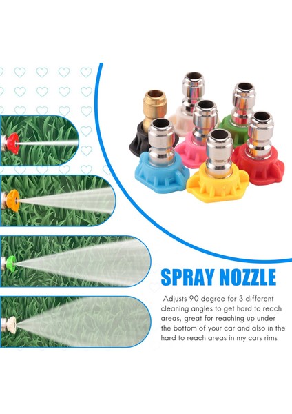 Yüksek Basınçlı Yıkayıcı Aksesuar Kiti, 7 Power Yıkayıcı Sprey Nozul Uçları, 1/4 Inç 4500 Psi 7-Pack (2,5 Gpm) (Yurt Dışından) indirimleri
