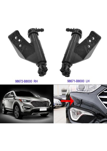 Hyundai Santa Fe 2013 2014 2015 2015 Için Araba Sağ Ön Far Yıkayıcı Nozul Su Memesi 98672-B8000 (Yurt Dışından) fiyatları