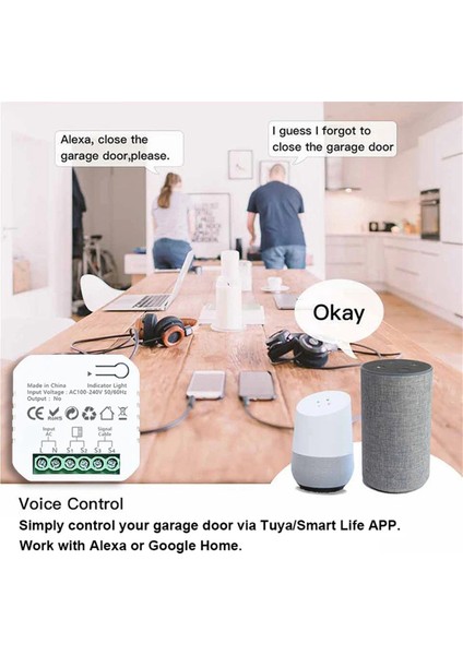 Tua Smart Life Wifi Garaj Kapı Açıcı Denetleyici Sensör Uygulaması Uzaktan Kumanda Alexa Google Home Için Uygun, Ab Fiş (Yurt Dışından) indirimleri