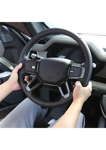 Land Rover Defender Için 90 110 2020-2023 Direksiyon Simidi Dekorasyon Kapağı Trim Iç Aksesuarları (Abs Karbon Fiber) (Yurt Dışından) fırsatları