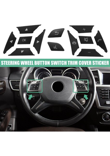 Araba Direksiyon Simidi Düğmesi Anahtar Trim Kapak Çıkartma Mercedes Benz A B C E ml Gl Cla Gla Gla Glk Sl Sınıfı W176 W212 W204 (Yurt Dışından) indirimleri