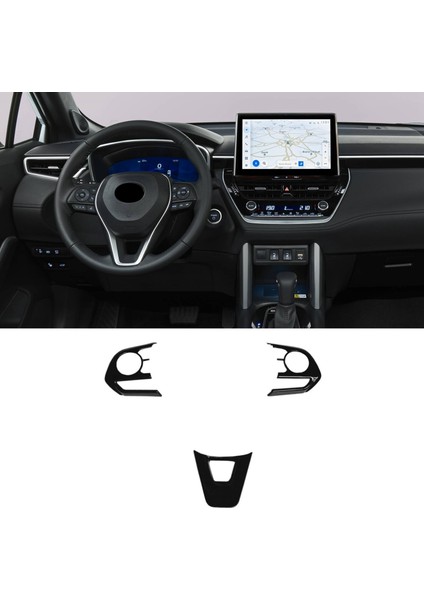 Toyota Corolla Cross 2020-2022 Araç Direksiyon Simidi Düğmesi Kapak Trim Direksiyon Simidi Dekorasyonu Parlak Siyah (Yurt Dışından) fiyatları