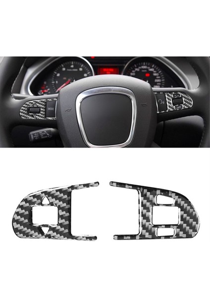 Audi Q7 2007-2015 Için Gerçek Yumuşak Karbon Fiber Araba Direksiyon Düğmeleri Kapak Kaplama Etiketi Iç Aksesuarları (Yurt Dışından) modelleri