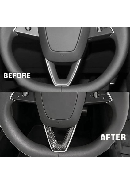 Tesla Model 3 Için Highland 2024 Gerçek Karbon Fiber Araç Direksiyon Simidi Kapağı Trim Sticker Iç Aksesuarlar (Yurt Dışından) fırsatları