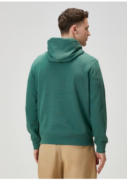 Yeşil Kapüşonlu Logo Baskılı Sweatshirt fırsatları
