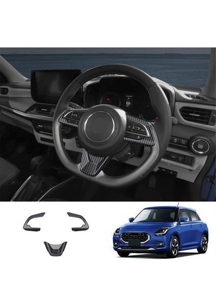 Araç Direksiyon Simidi Düğmesi Alt Çerçeve Sticker Suzuki Swift 2024 2025 Iç Aksesuarlar Karbon (Yurt Dışından) modelleri