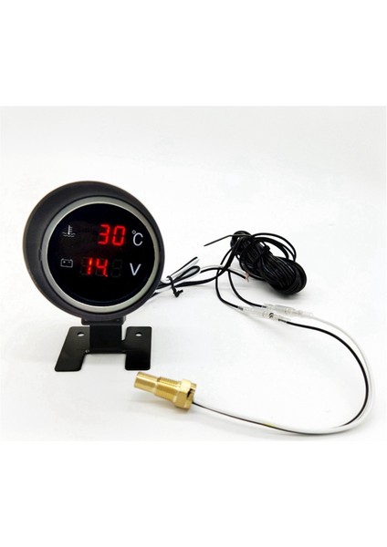 2 Inç 1 12V 24V Yuvarlak LED Dijital Araba Kamyonu Suyu Sıcak Gösterge Sıcaklık Sensörü Sıcaklık Moto Voltaj Metre Mavi (Yurt Dışından) fiyatları