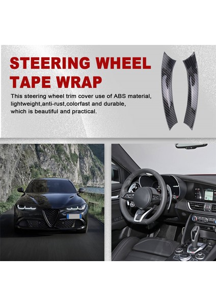 2pcs Araba Iç Direksiyon Simidi Karbon Fiber Dekoratif Dekor Kapağı Kaplama Alfa Için Romeo Stelvio/giulia 2016-2018 (Yurt Dışından) fırsatları