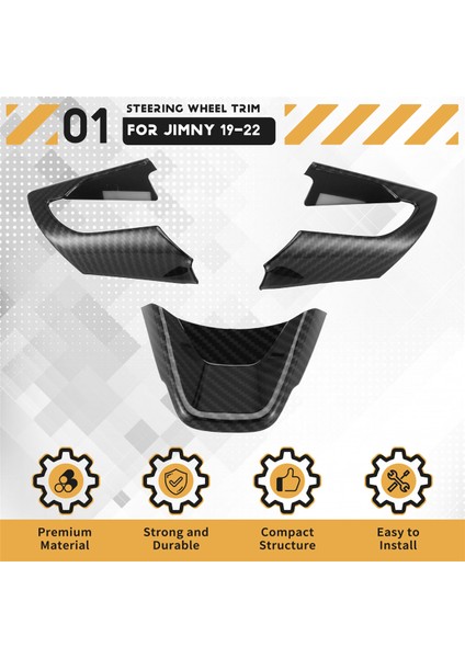 Araç Direksiyon Simidi Dekorasyon Kapağı Suzuki Jimny Için Döşeme Çıkartmaları 2019 2020 2021 2022 Aksesuarlar, Abs Karbon Fiber (Yurt Dışından) fırsatları