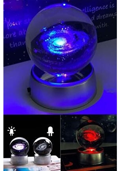 Samanyolu Güneş Sistemi Işıklı Cam Küre Işıklı Kristal Top 6 cm Çapında 6 Renk fiyatları
