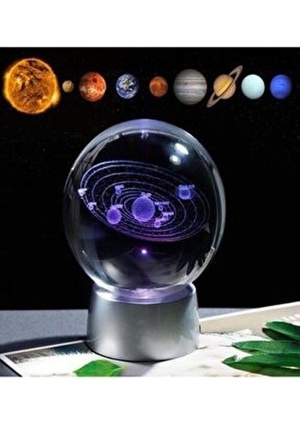 Samanyolu Güneş Sistemi Işıklı Cam Küre Işıklı Kristal Top 6 cm Çapında 6 Renk modelleri