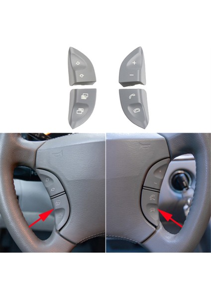 Araba Sol Sağ Direksiyon Simidi Düğmeleri Mercedes-Benz S-Serisi W220 1998-2005 cl W215 1999-2006 Gri (Yurt Dışından) indirimleri