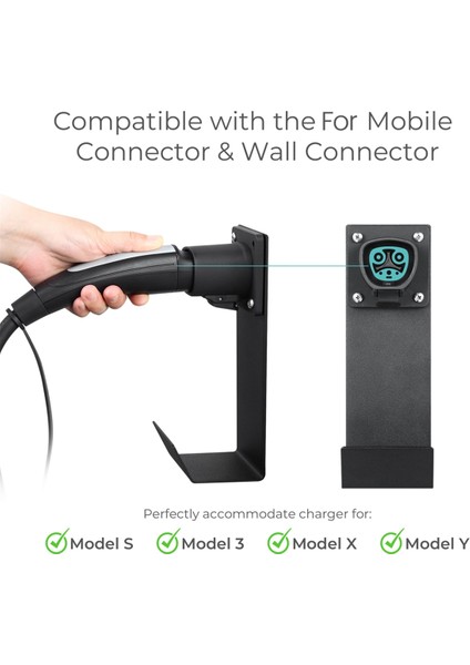 Tesla Nacs Için Elektrikli Araç Şarj Cihazı Nozul Kılıf Dock &amp; J -Hook - Ev Şarj Cord&#39;lu Organizatör (Yurt Dışından) indirimleri