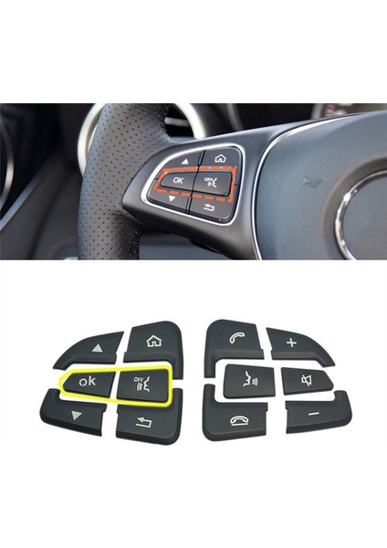 Araç Direksiyon Düğmesi Kapakları Mercedes Için Döşeme Çıkartmaları Benz Glc X253 C Sınıfı W205 Cla Gla A Sınıfı X156 C117 W176 (A) (Yurt Dışından) fiyatları