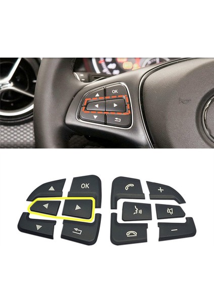 Araç Direksiyon Düğmesi Kapakları Mercedes Için Döşeme Çıkartmaları Benz Glc X253 C Sınıfı W205 Cla Gla A Sınıfı X156 C117 W176 (A) (Yurt Dışından) modelleri