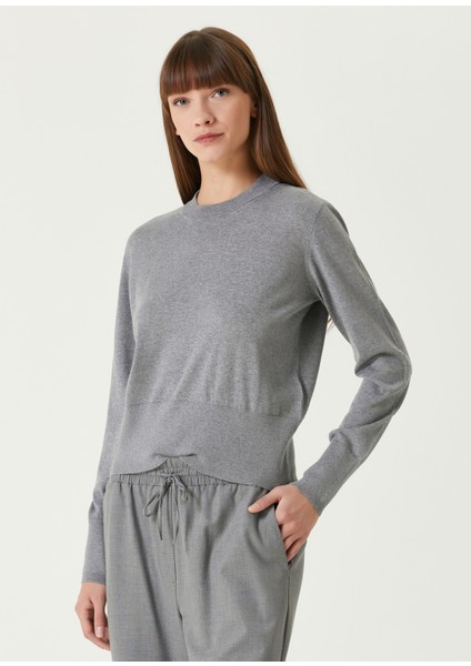 Gri Melanj Basic Yün Triko
