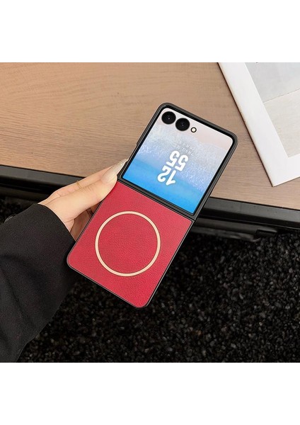 Samsung Galaxy Z Flip7 Için Magsafe Pu Telefon Kılıfı (Yurt Dışından)