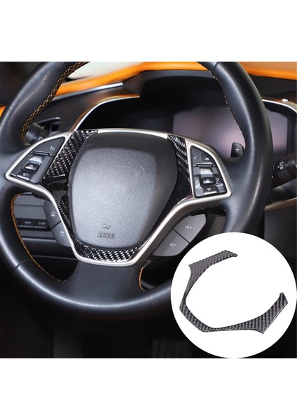 Corvette C7 Için 2014-2019 Yumuşak Karbon Fiber Araç Direksiyon Simidi Kapağı Trim Çerçeve Çıkartma Aksesuarları (Yurt Dışından) fiyatları
