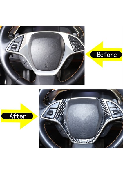 Corvette C7 Için 2014-2019 Yumuşak Karbon Fiber Araç Direksiyon Simidi Kapağı Trim Çerçeve Çıkartma Aksesuarları (Yurt Dışından) modelleri