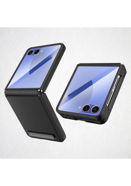 Samsung Galaxy Z Flip7 5g Için Litchi Deri Yapıştırma Telefon Kılıfı (Yurt Dışından)