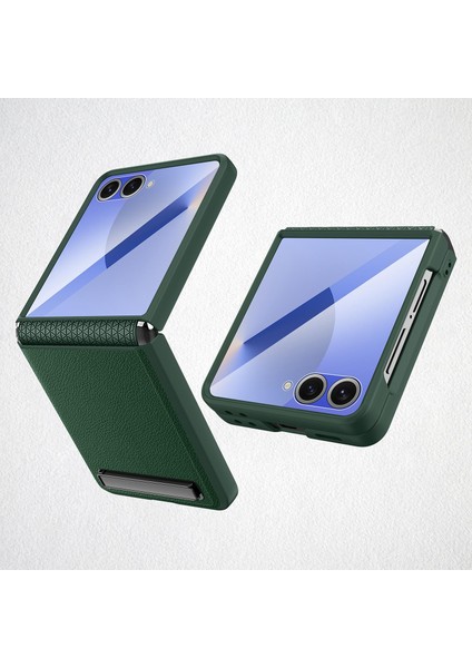 Samsung Galaxy Z Flip7 5g Için Litchi Deri Yapıştırma Telefon Kılıfı (Yurt Dışından)