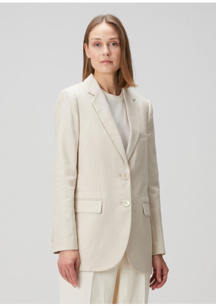 Bej Keten Blazer modelleri