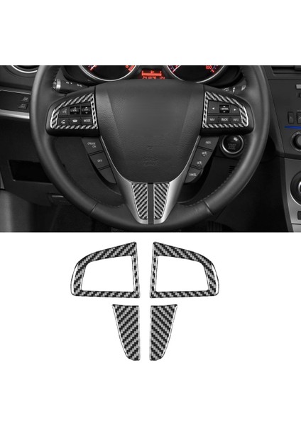 Mazda 3 Axela Için Karbon Fiber 2010-2013 Araç Direksiyon Simidi Trim Kapağı Sticker Iç Aksesuarlar (Yurt Dışından) fiyatları