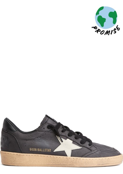 Ball Star Siyah Erkek Deri Sneaker