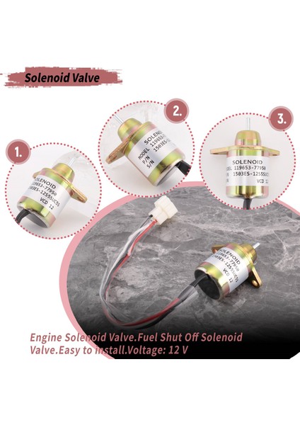 12V Motor Yakıt Kapalı Yanmar Için Solenoid Valf Kapatma 119653-77950 (Yurt Dışından) fırsatları