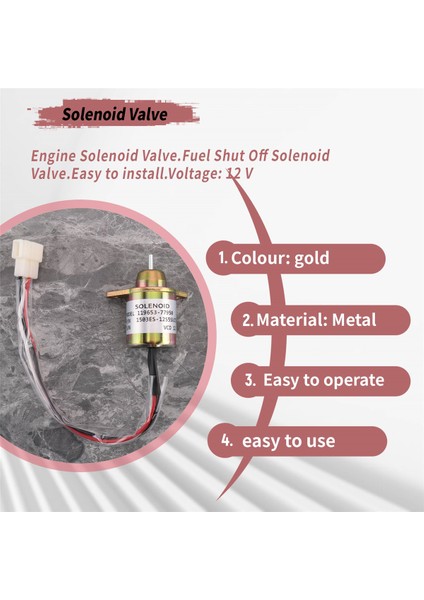 12V Motor Yakıt Kapalı Yanmar Için Solenoid Valf Kapatma 119653-77950 (Yurt Dışından) indirimleri