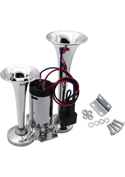 12V Çift Trompet Boynuz Araba Hava Boynuzu Süper Yüksek Sesli Elektrikli Solenoid Valf Arabası Elektrik Hava Boynuzu Araba Tekne Hoparlör (Yurt Dışından)