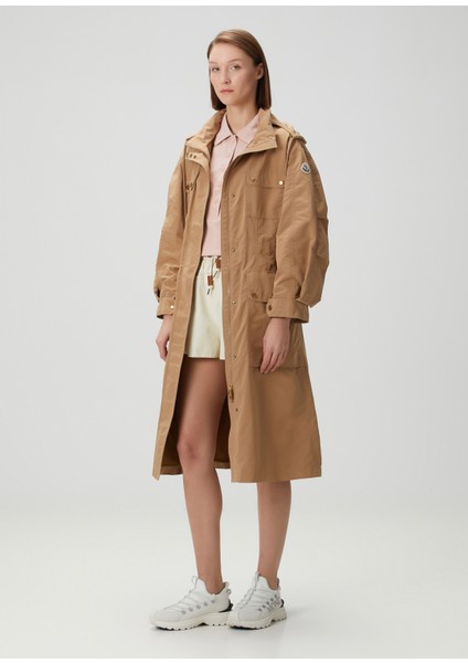 Camel Kapüşonlu Parka