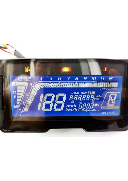 LED 12000RPM 6 Gear Universal Motorcycle LCD Dijital Speed ​​to Tole Arka Işık Çidometresi 2 4 Silindirli Sensör Telli Metre (Yurt Dışından) fiyatları