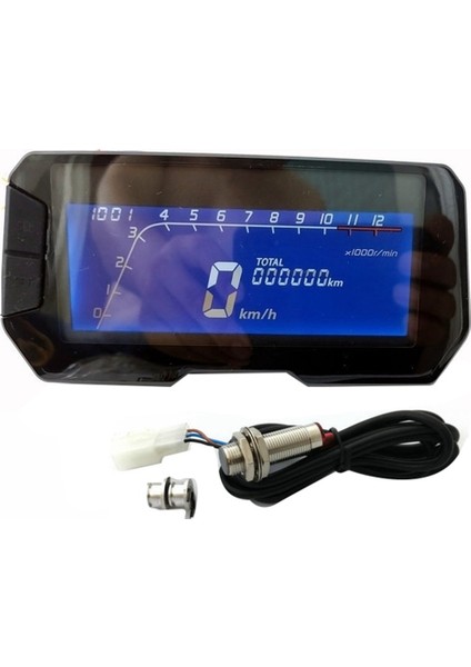 LED 12000RPM 6 Gear Universal Motorcycle LCD Dijital Speed ​​to Tole Arka Işık Çidometresi 2 4 Silindirli Sensör Telli Metre (Yurt Dışından) indirimleri