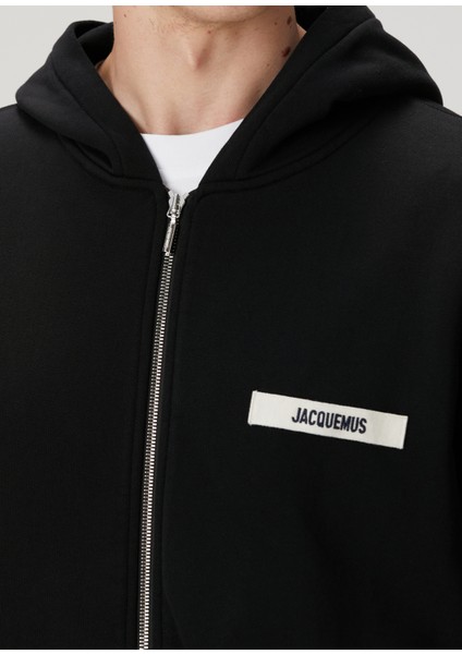Gros Grain Siyah Kapüşonlu Sweatshirt indirimleri