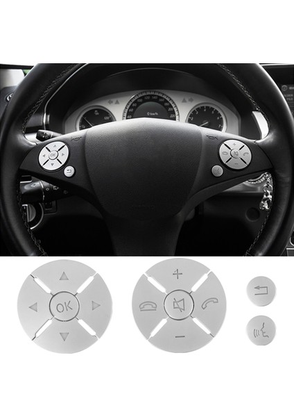 Araba Iç Direksiyon Simidi Düğmesi Anahtar Trim Kapak Çıkartma Mercedes Benz C E S Sınıfı W204 W212 W221 Glk X204 C200 C250 (Yurt Dışından) fiyatları