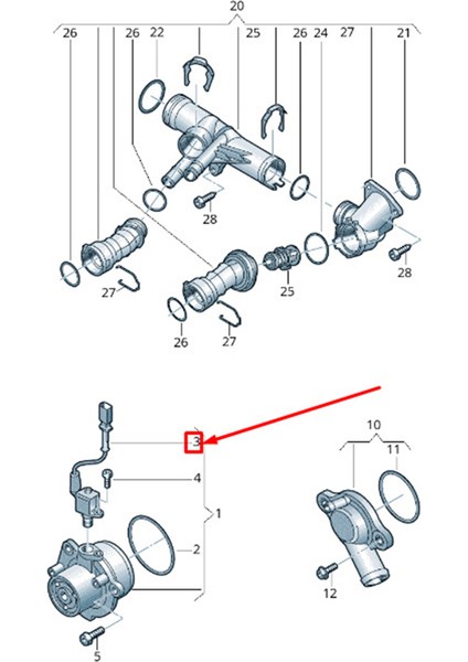 Audi A1 A3 A5 A6 Vw Golf Jetta Tiguan Için Araba Soğutucu Su Pompası Solenoid Valf 04L907284 (Yurt Dışından)