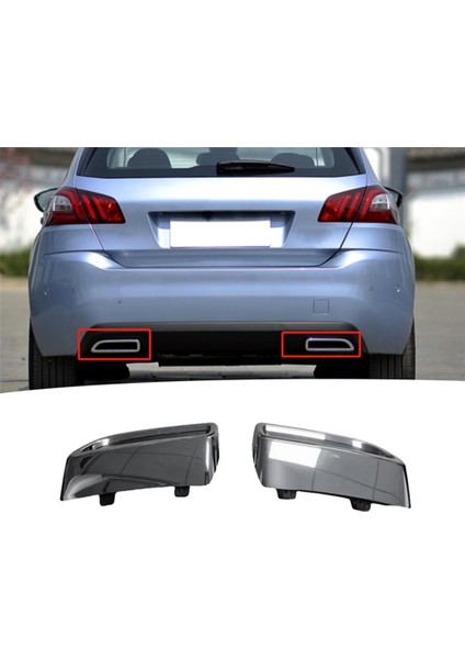 Peugeot 308S 2015-2020 Kuyruk Boğaz Trim Çerçeve 9811520080 9811519080 Için Araba Egzoz Kuyruk Borusu Arka Tampon Braketi (Yurt Dışından) indirimleri