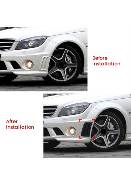 Araba Ön Tampon Ayrıştırıcı Yan Hava Havalandırma Outleti Kapak Mercedes-Benz C-Class W204 S204 2007-2010 Için Rüzgar Bıçağı Döşeme (Yurt Dışından) fırsatları