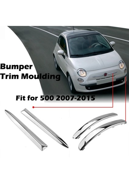 4pcs/set Ön Tampon Trim Koruyucu Kalıplama Fiat Için Krom Şeritler 500 07-15 735455041 735455042 735455056 735455057 (Yurt Dışından) indirimleri