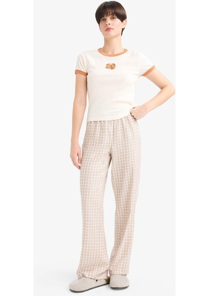 Regular Fit Uzun Kareli Pijama Altı-Fall in Love G1500AX25AU