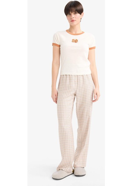 Regular Fit Uzun Kareli Pijama Altı-Fall in Love G1500AX25AU fiyatları