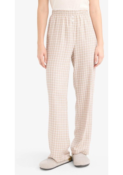 Regular Fit Uzun Kareli Pijama Altı-Fall in Love G1500AX25AU fırsatları