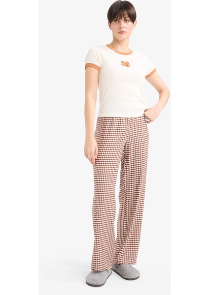Regular Fit Uzun Kareli Pijama Altı-Fall in Love G1499AX25AU