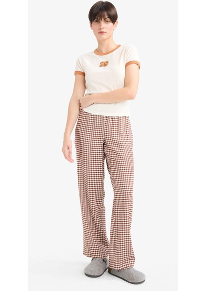 Regular Fit Uzun Kareli Pijama Altı-Fall in Love G1499AX25AU modelleri