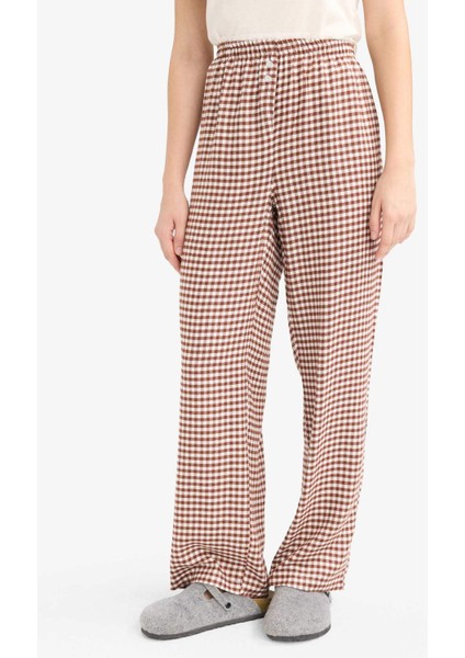 Regular Fit Uzun Kareli Pijama Altı-Fall in Love G1499AX25AU fırsatları