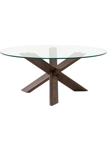 Baylor Koyu Meşe Cam Kahve Masası