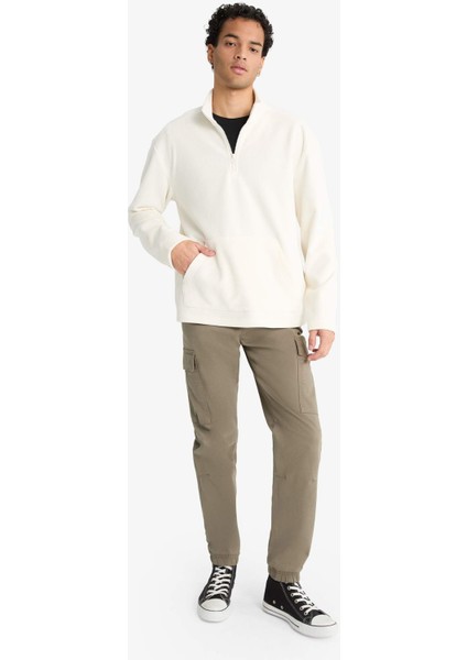 Regular Fit Dik Yaka Yarım Fermuarlı Kadife Sweatshirt F2352AX25WN fiyatları