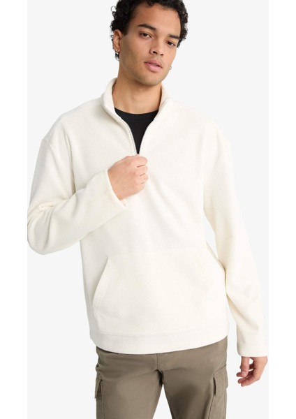 Regular Fit Dik Yaka Yarım Fermuarlı Kadife Sweatshirt F2352AX25WN modelleri